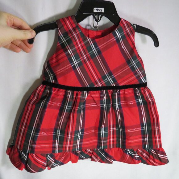 Plaid Dress with Velour Jacket & Satin Ruffled Panties - Picture 9 of 16